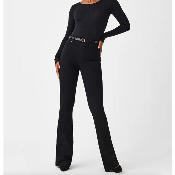 SPANX SPANXshape Everywear Flare Jeans Clean Black Sz 3X {3Y43} - Picture 1 of 7